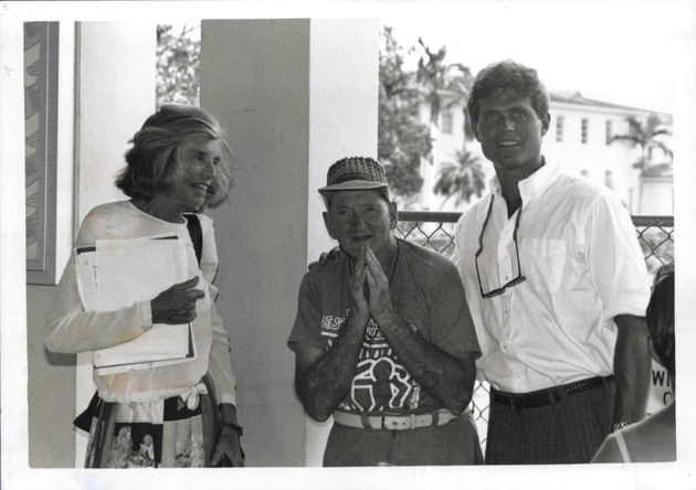 Eunice Kennedy Shriver and Anthony Shriver attending the campus Best Buddies camp